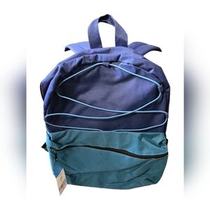 New With Tags Kids Blue Two Tone Bungee BackPack 15 Inch Back To School Adorable